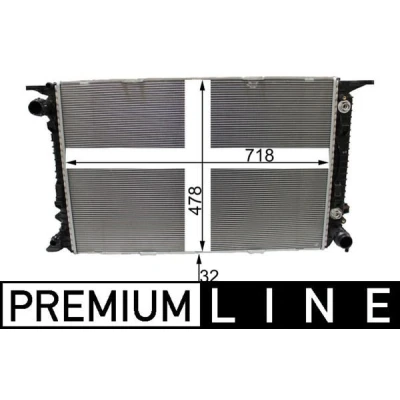 Afbeelding van MAHLE ORIGINAL CR 2178 000P Radiateur 718 478 32 Koelribben gesoldeerd PORSCHE: Macan