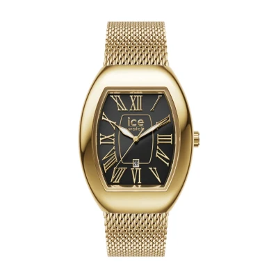 Afbeelding van ICE Watch boliday Dome Metal mesh Black GD 024486 Horloge Staal Goudkleurig Ø 40 mm
