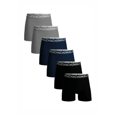 Afbeelding van Muchachomalo 6PACK Solid Boxerbriefs, Heren, Maat: Large, Black/blue/grey