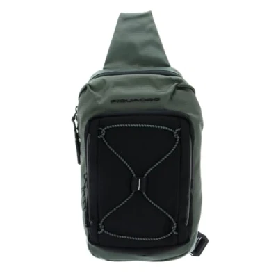 Afbeelding van PIQUADRO Slingtas Mick Mono Sling Bag With LED Light Verde Oliva Olijfgroen