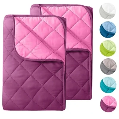 Afbeelding van 2 stuks microvezel zomerdekbed 135 x 200 cm OekoTex *kleur* kookbestendig 95 licht dekbed voor kamperen en warme dagen, zonder hoes te gebruiken, kleurrijk kleurrijk, set van 2, paars,