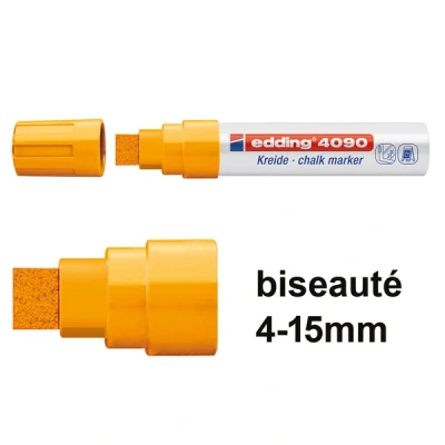 Image de Edding 4090 marqueur craie liquide (4 15 mm biseauté) orange fluo