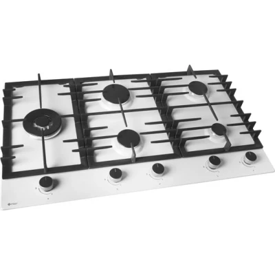 Afbeelding van Wiggo WH G934RR(W) Inbouw gaskookplaat 5 kookzones 90cm jaar garantie Wit