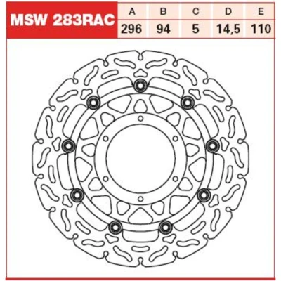 Afbeelding van TRW MSW283RAC Remschijf 296 5 Gekerft