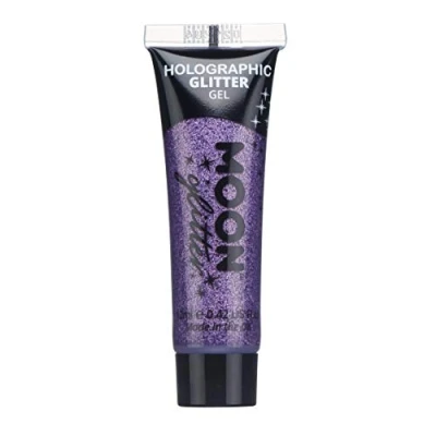 Afbeelding van Moon glitter Holografische gezichts en lichaamsgel 12 ml paars gezicht