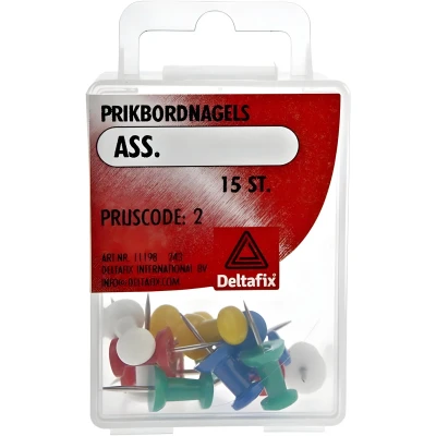 Afbeelding van Deltafix Prikbordnagels assorti 15 stuks