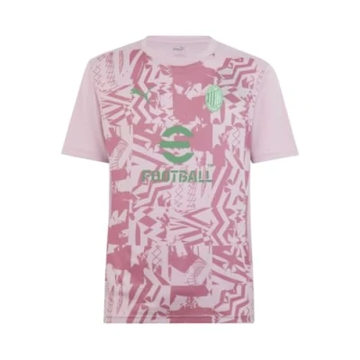 Afbeelding van Puma AC Milan Prematch Sport Tshirt, Heren, Maat: Large, Grape mist