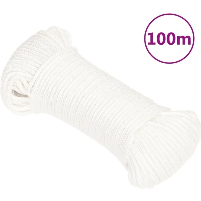 Afbeelding van vidaXL Boottouw 4 mm 100 m polypropyleen volwit