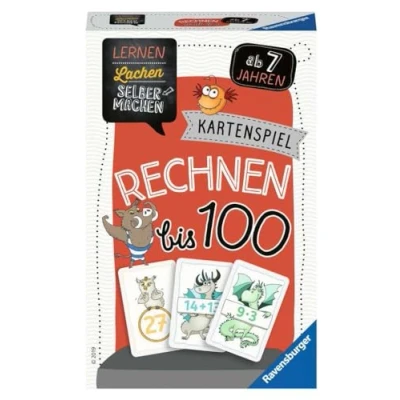 Afbeelding van Ravensburger 80660 Lernen Lachen Selbermachen: Rechnen bis 100, Kinderspiel ab 7 Jahren, Lernspiel für 1 5 Spieler, Kartenspiel