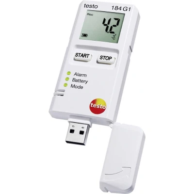 Afbeelding van testo 0572 1846 184 G1 Multidatalogger Te meten grootheid Temperatuur, Vochtigheid, Versnelling/trilling 20 tot +70 C 0 100 % Hrel 10 G