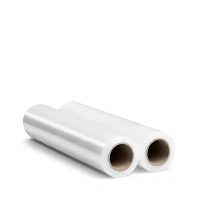 Afbeelding van RAGO® stretchfolie transparante folie voor meubels 2 stuks 130 m l hand rollen I palletfolie handfolie wikkelfolie verpakkingsmateriaal (7,5 x 7,5 40 cm) 0,9 kg lengte