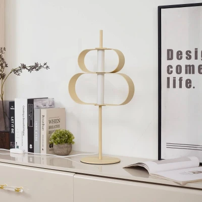 Afbeelding van Lucande Tafellamp met dimmer 1licht Metaal H: 58.5 cm beige, wit Inclusief lichtbron