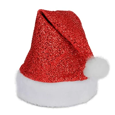 Afbeelding van Folat Kerstmuts Glitter Rood
