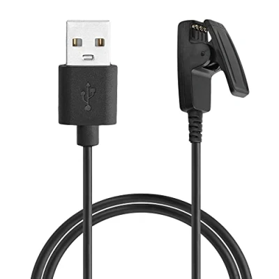 Afbeelding van kwmobile USB oplaadkabel geschikt voor Garmin Forerunner 645 / Music 230 235 30 35 kabel Laadkabel smartwatch in zwart