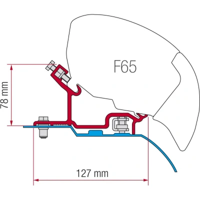 Afbeelding van Fiamma F80F65 Ducato Jumper Boxer H3 Vanaf 06 2006 Montageadapter Kleurloos Luifels Accessoires
