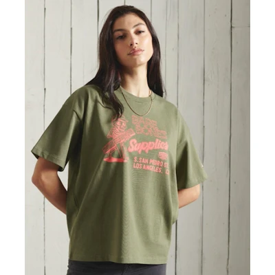 Afbeelding van Superdry Workwear Graphic T shirt, Khaki (stad)