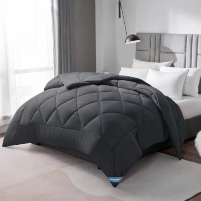 Afbeelding van WAVVE Lichtgewicht, zacht en ademend dekbed van 300 g/m² vezels voor bedden 180 cm, herfst winter, grijs, 240 x 260 cm