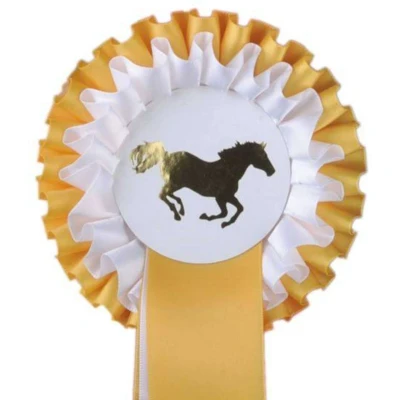Afbeelding van Hkm Rozet 2 Goud/wit