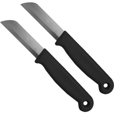 Afbeelding van Solingen Schilmesje RVS Glad 16 cm met &quot;Blade Cover&quot; Zwart 2 stuks