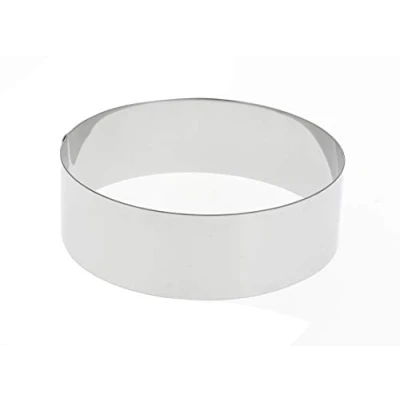 Afbeelding van De Buyer Cercle à entremets rond en Inox 5 x 4,5 cm Fabriqué France, Parfait pour Mousse, Entremets, Pâtisserie, Durable qui Conserve sa Forme, Bonne Convection Thermique