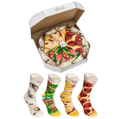 Afbeelding van Rainbow Socks Set van 4 paar pizzasokken voor dames en heren Hawaiiaanse kleurenmix, Meerkleurig