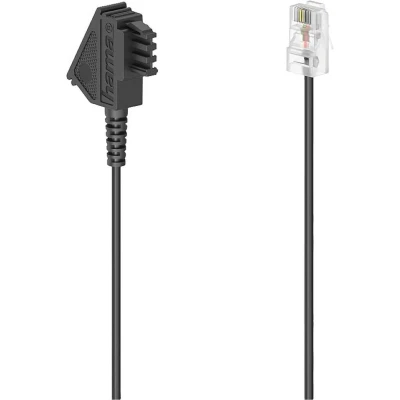 Afbeelding van Hama Telefoon (analoog) Aansluitkabel [1x Telefoonstekker Duitsland (TAE N) 1x RJ11 stekker 6p2c] 6 m Zwart