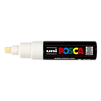 Image de POSCA PC8K PTE LARGE BISEAUTE BLANC