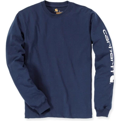 Afbeelding van Carhartt T shirt lange mouwen EK231 mouwlogo navy XL