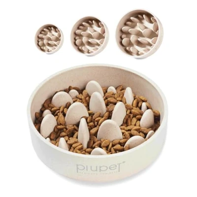 Afbeelding van PiuPet® anti schrokbak voor honden, vaatwasmachinebestendig, schrok bak, grote maat, hondenbak, 0,4 l, voederbak tegen schrokken, bak