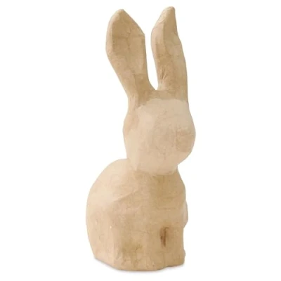Afbeelding van Décopatch SA216C Een houder van bruin papier maché, 12,5 x 7,5 21,5 cm, konijn grote oren