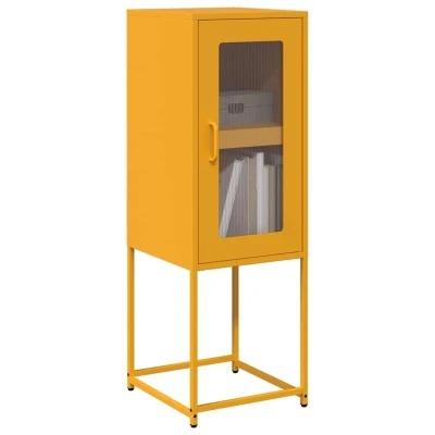 Afbeelding van vidaXL Dressoir 36x39x107 cm koudgewalst staal mosterdgeel