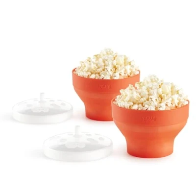Afbeelding van Lékué Set Van 2 Mini Opvouwbare Popcornmakers Voor Magnetron
