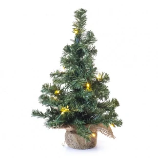 Afbeelding van kunstkerstboom op batterij met 10 micro LED lampjes 45CM