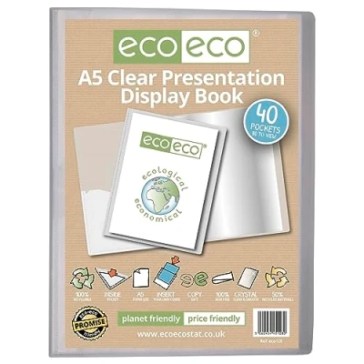 Afbeelding van eco Eco128 transparante presentatiemap met 40 kunststof hoezen, DIN A5, 50% gerecycled