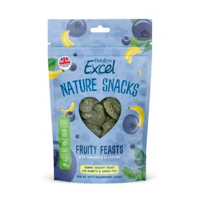 Afbeelding van Voordeelpakket: &amp; 3x60g Burgess Excel Nature Snacks Fruity Feasts voor konijnen cavia&#039;s