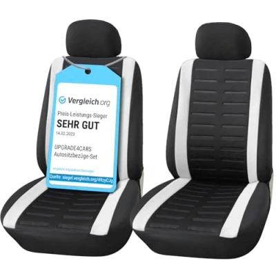 Afbeelding van Upgrade4cars Universele autostoelhoezen voor voorstoelen, wit