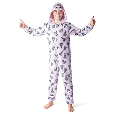 Afbeelding van L.O.L. Surprise! Onesie Meisje, Lol voor Kinderen met Unicorn Doll en Kitty Queen, Warme Fleece Meisjes Onesies, Verjaardag Cadeau Gift for Girls, Paars, 7 8 jaar