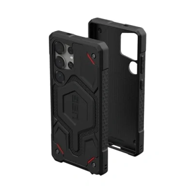 Image de UAG Monarch Pro kevlar Series Coque de protection pour téléphone portable robuste compatibilité avec MagSafe DuPont Kevlar, plaque cisaillement en polycarbonate, caoutchouc noir Samsung Galaxy S25 Ultra