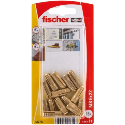 Afbeelding van Fischer MS 6 x 22 K NV Messingplug mm 532737 1 set(s)