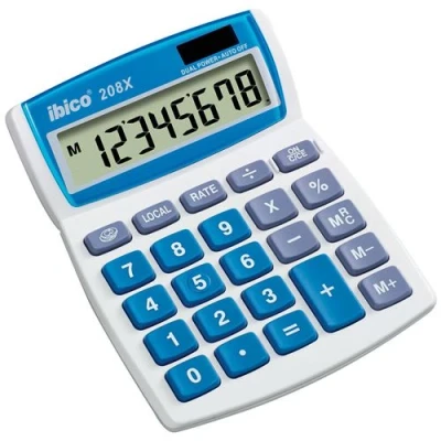Image de ibico Calculatrice de bureau 208X, écran LCD à 8 chiffres