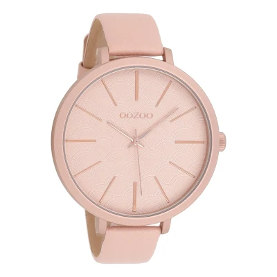 Afbeelding van OOZOO Timepieces roze horloge met poeder leren band C9675