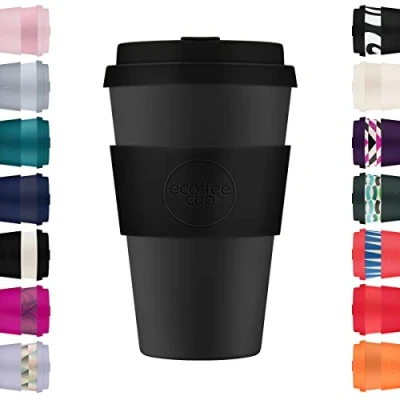Afbeelding van Ecoffee Cup Kerr and Napier PLA Koffiebeker to Go 400 ml Zwart Siliconen