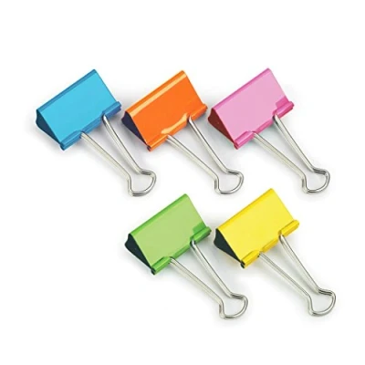 Afbeelding van Rapesco FBC19COL dubbele cliptangen, 19 mm, verschillende kleuren, 10 stuks