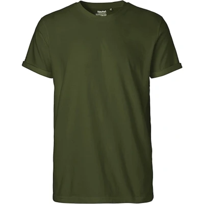 Afbeelding van Men&#039;s Roll Up Sleeve T Shirt met ronde hals Military S