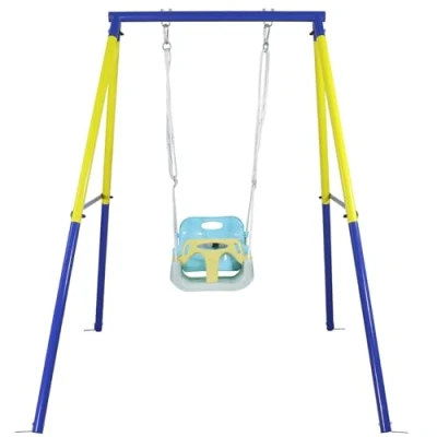 Afbeelding van CCLIFE ZERRO Babyschommel met schommelframe voor kinderen, binnen en buiten, verstelbaar vanaf 2 jaar