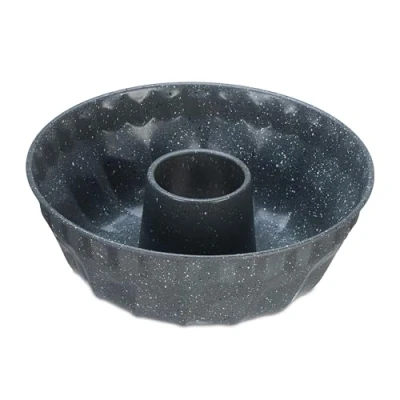 Afbeelding van Relaxdays tulband bakvorm cakevorm gespikkeld 25 cm antiaanbaklaag ring staal