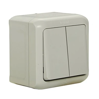 Afbeelding van LEGRAND, 782381 dubbele opbouwschakelaar spatwaterdicht (IP44) wandmontage