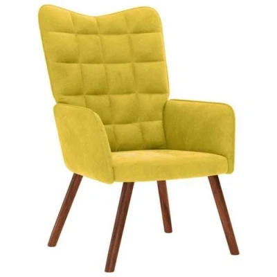 Image de vidaXL Chaise de relaxation jaune velours4016817