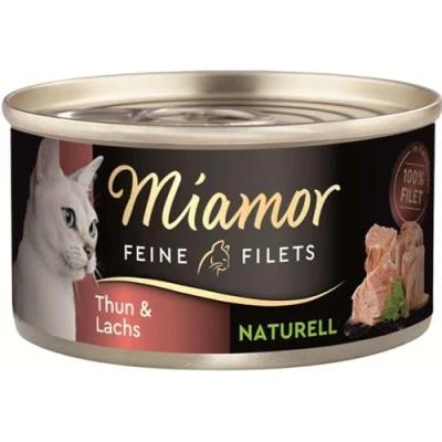 Afbeelding van Miamor Fijne Filets Naturel 6 x 80 g Kattenvoer Tonijn &amp; Zalm