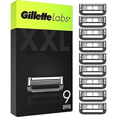 Image de King C. Gillette Labs Lot de 9 lames rechange pour rasoir humide homme et Heated Razor avec élément nettoyage